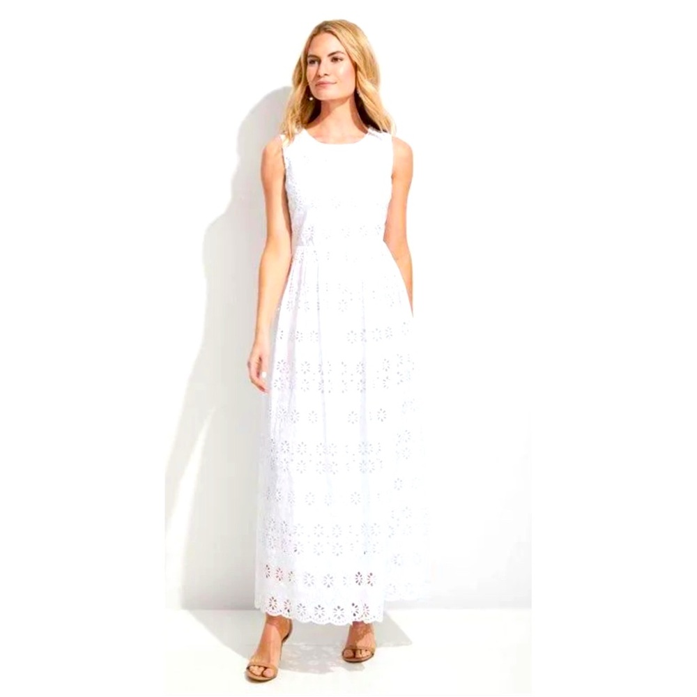 EUC White Eyelet Maxi Dress